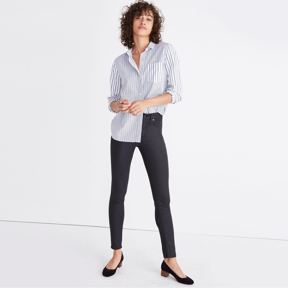 Madewell High-Riser Skinny Coated Jeans Black Size 25
